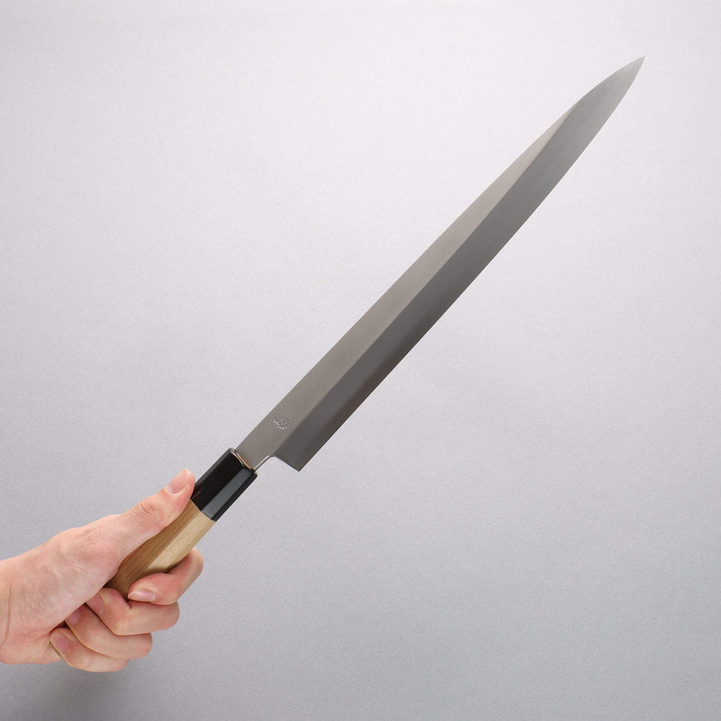 菊月 銀三鋼 暈し 柳刃包丁 300mm 朴柄 - 清助刃物
