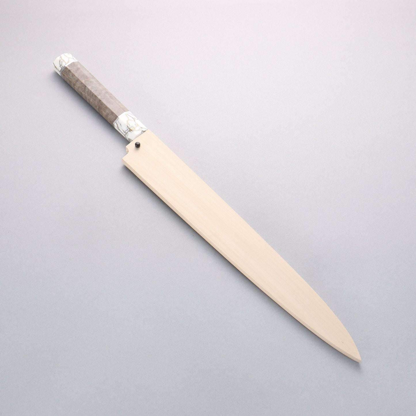 堺 孝行 シェフシリーズ 銀三鋼 柳刃包丁 300mm スタビライズドウッド (両輪:白)柄 鞘付き - 清助刃物