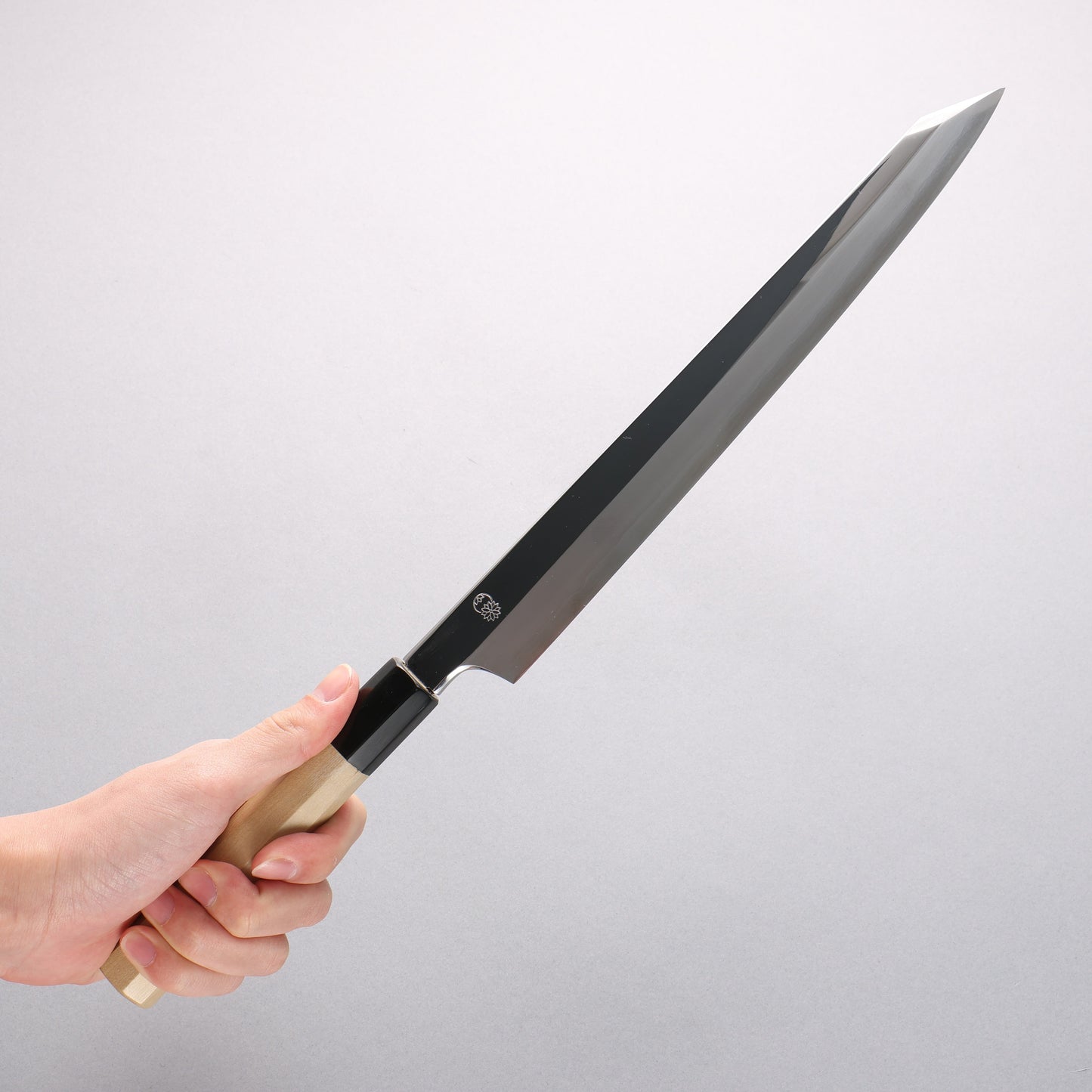 重陽 銀三鋼 鏡面仕上げ 剣型柳刃包丁 270mm 朴柄 - 清助刃物