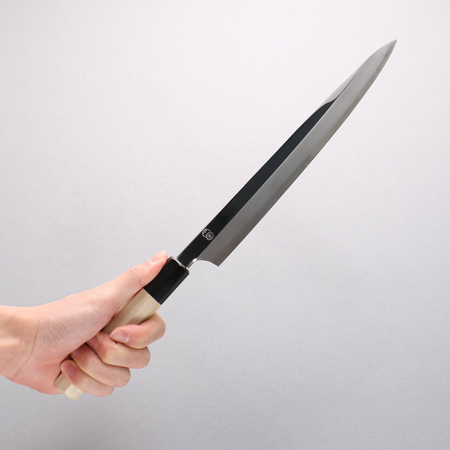 重陽 銀三鋼 鏡面仕上げ 柳刃包丁 240mm 朴柄 - 清助刃物