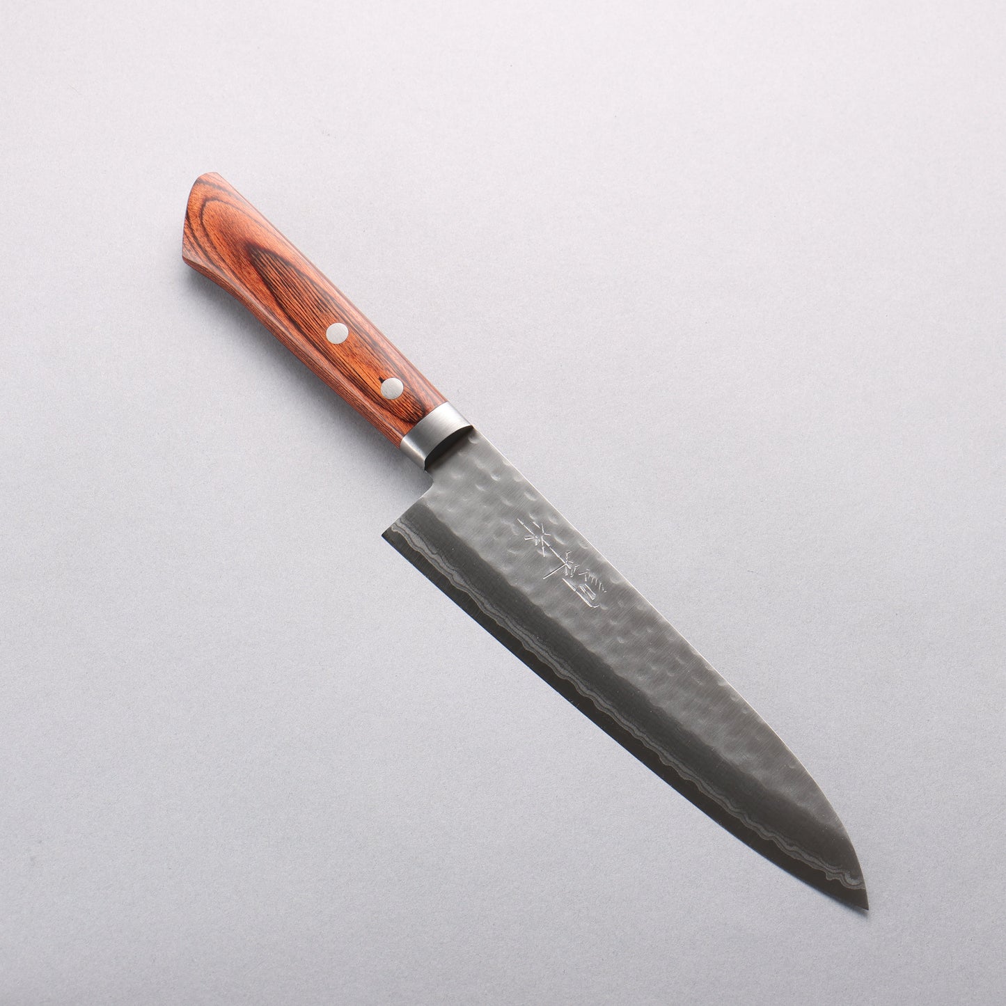訓平 刻流(こくりゅう) V金10号 鎚目 ダマスカス 牛刀包丁 180mm マホガニー柄 - 清助刃物