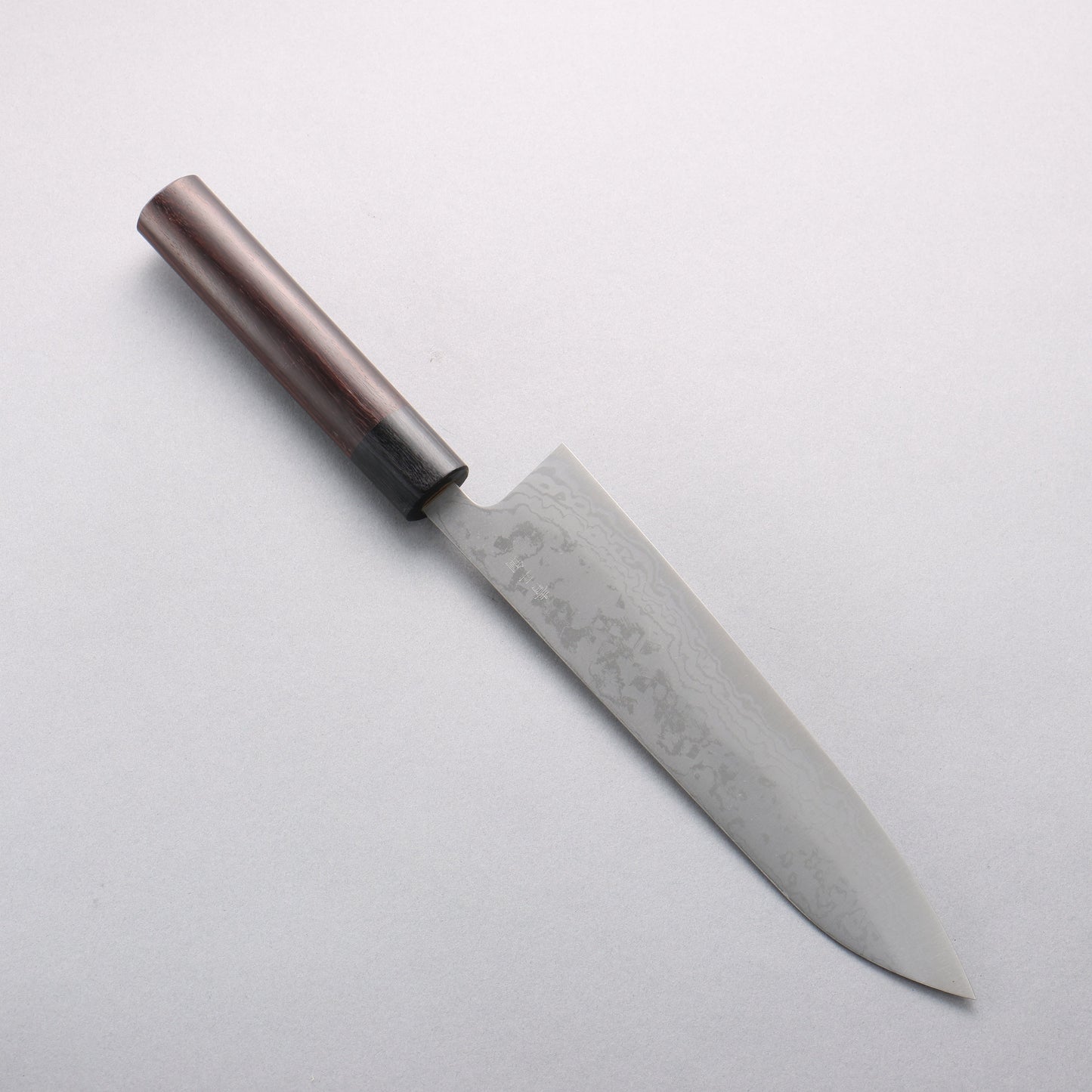 兼常 青ニ鋼 ダマスカス 牛刀包丁 210mm 紫檀 (口輪:黒合板)柄 - 清助刃物