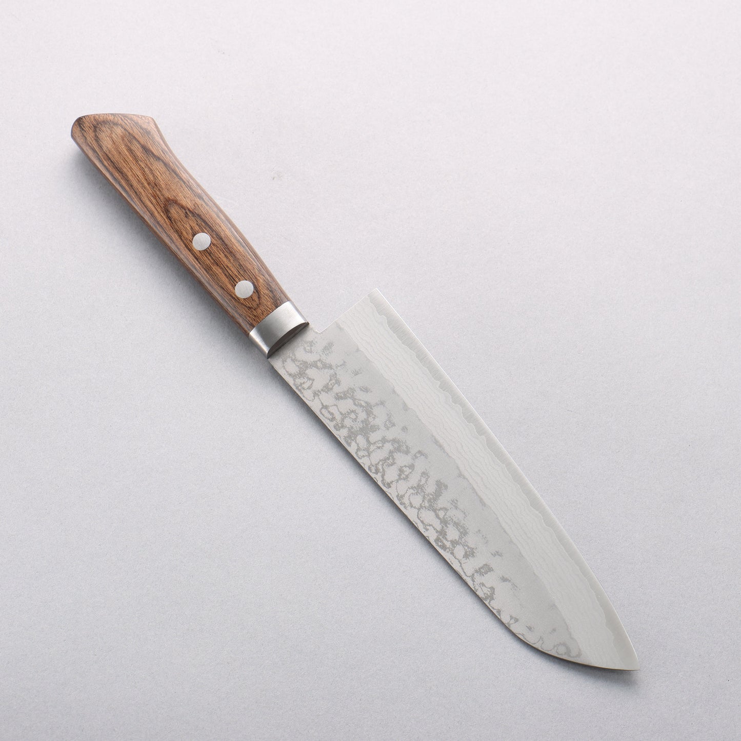 兼常 彩流(さいりゅう) V金10号 ダマスカス 三徳包丁 165mm (ブラウンアッシュ柄 - 清助刃物