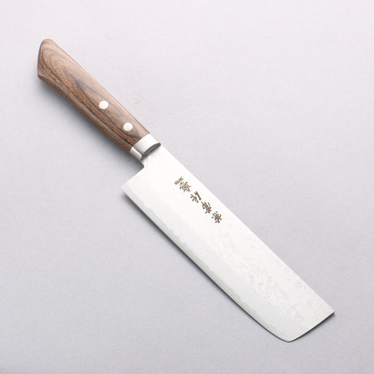 兼常 彩流(さいりゅう) V金10号 ダマスカス 薄刃包丁 165mm (ブラウンアッシュ柄 - 清助刃物