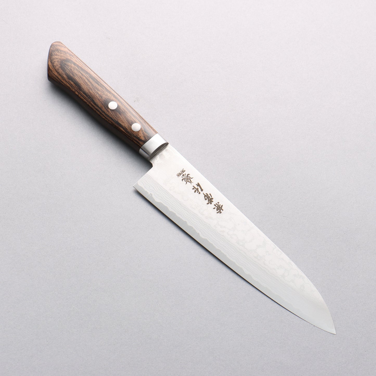 兼常 彩流(さいりゅう) V金10号 ダマスカス 牛刀包丁 180mm (ブラウンアッシュ柄 - 清助刃物