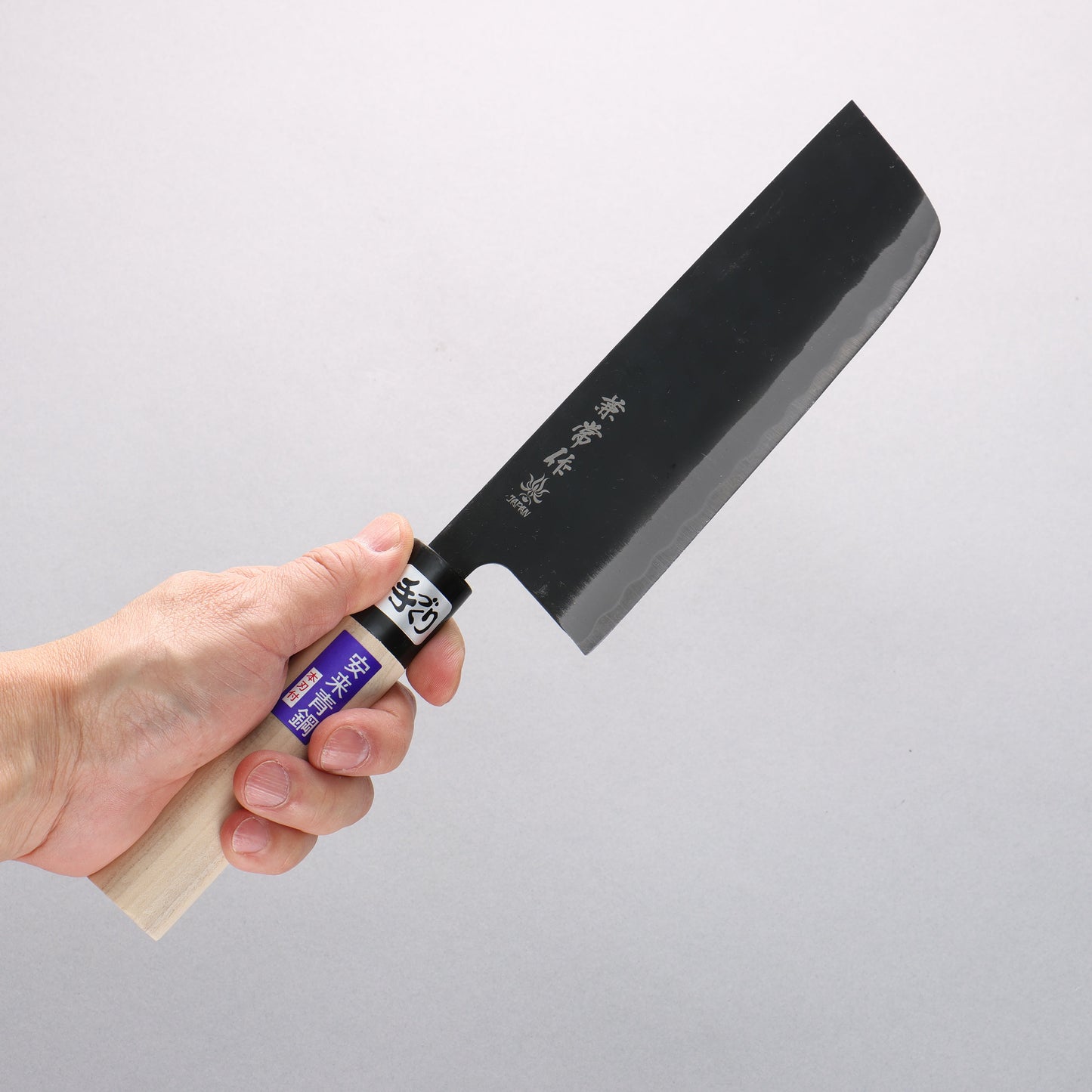 兼常 浜研 青ニ鋼 黒仕上げ 菜切包丁 165mm 朴柄 - 清助刃物