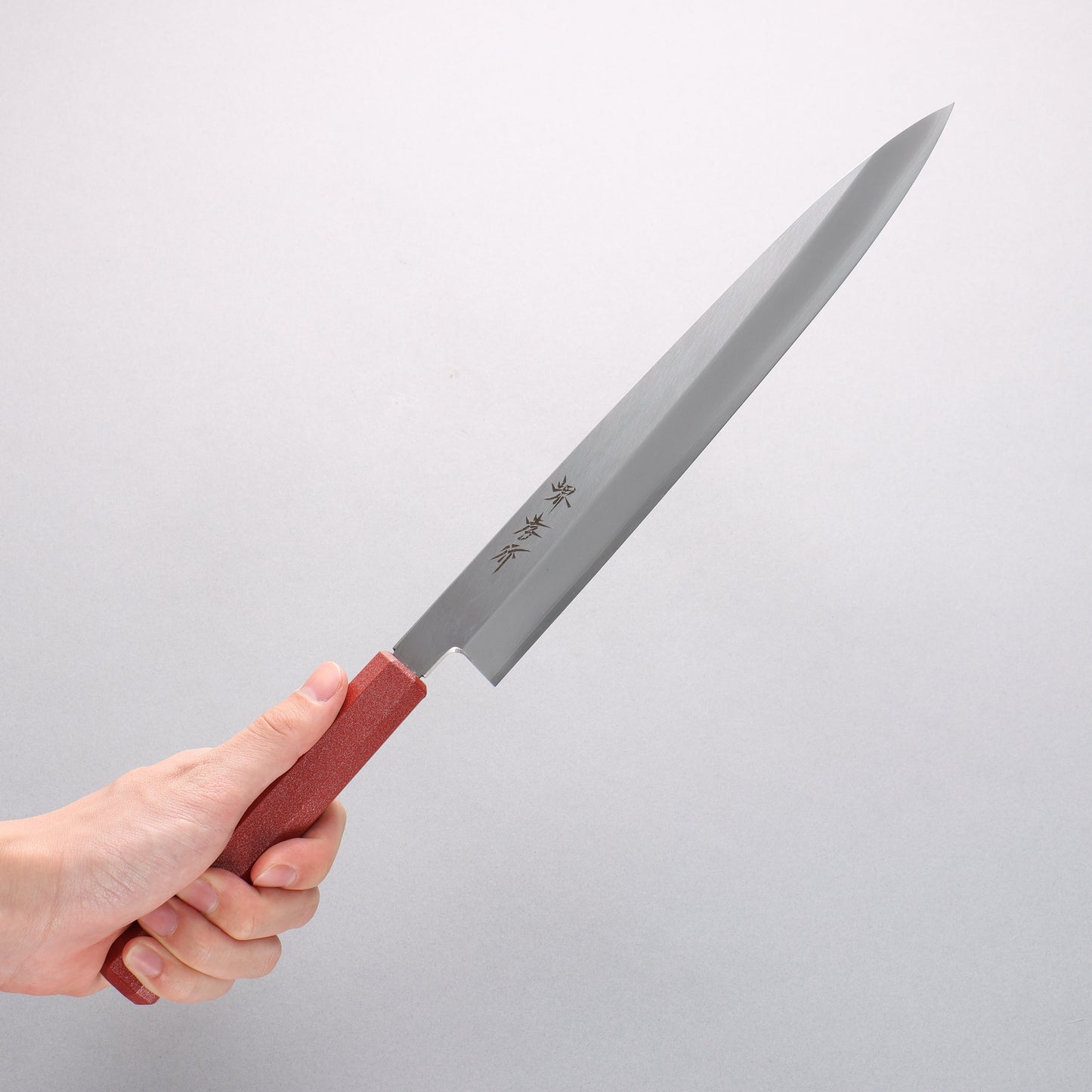 堺 孝行 なないろ INOX モリブデン鋼 柳刃包丁 270mm ABS樹脂(朱パール)柄 - 清助刃物