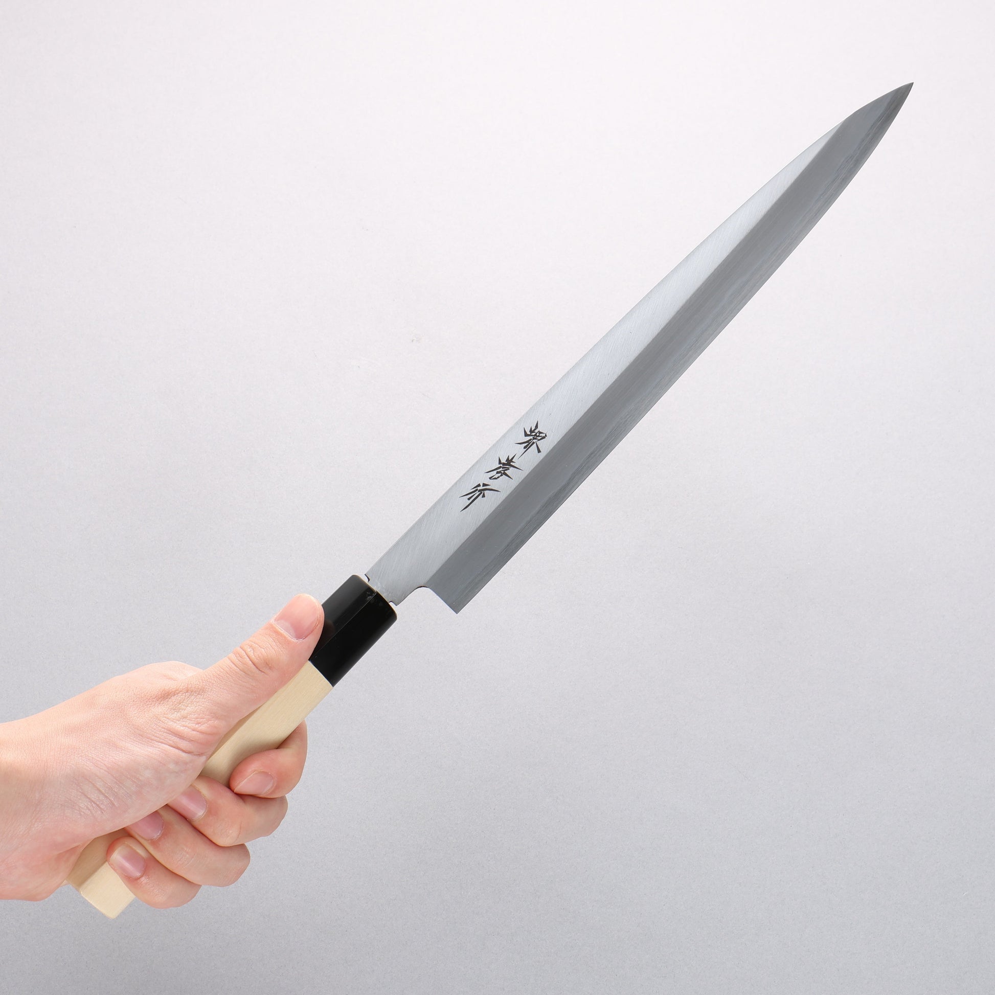 堺 孝行 霞研 白鋼 柳刃包丁 和包丁 朴柄 - 清助刃物