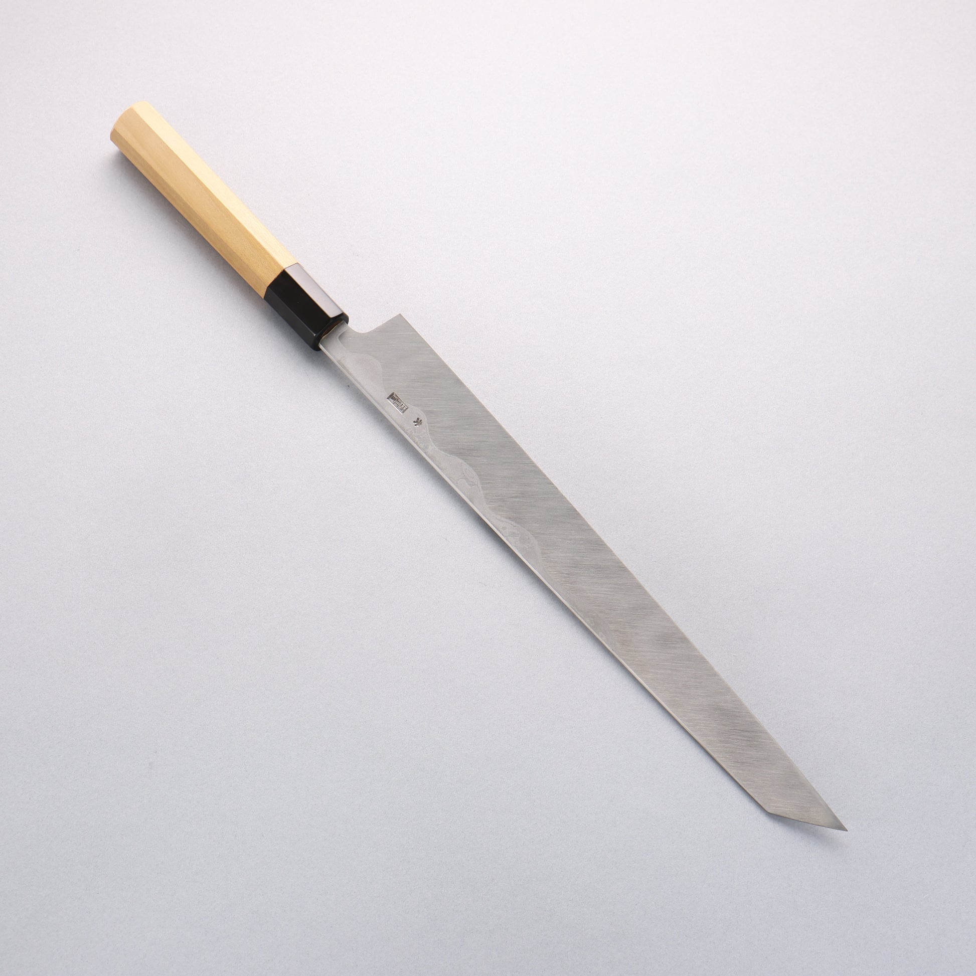 菊月 青一鋼 ダマスカス 切付柳刃包丁 300mm 朴柄 - 清助刃物