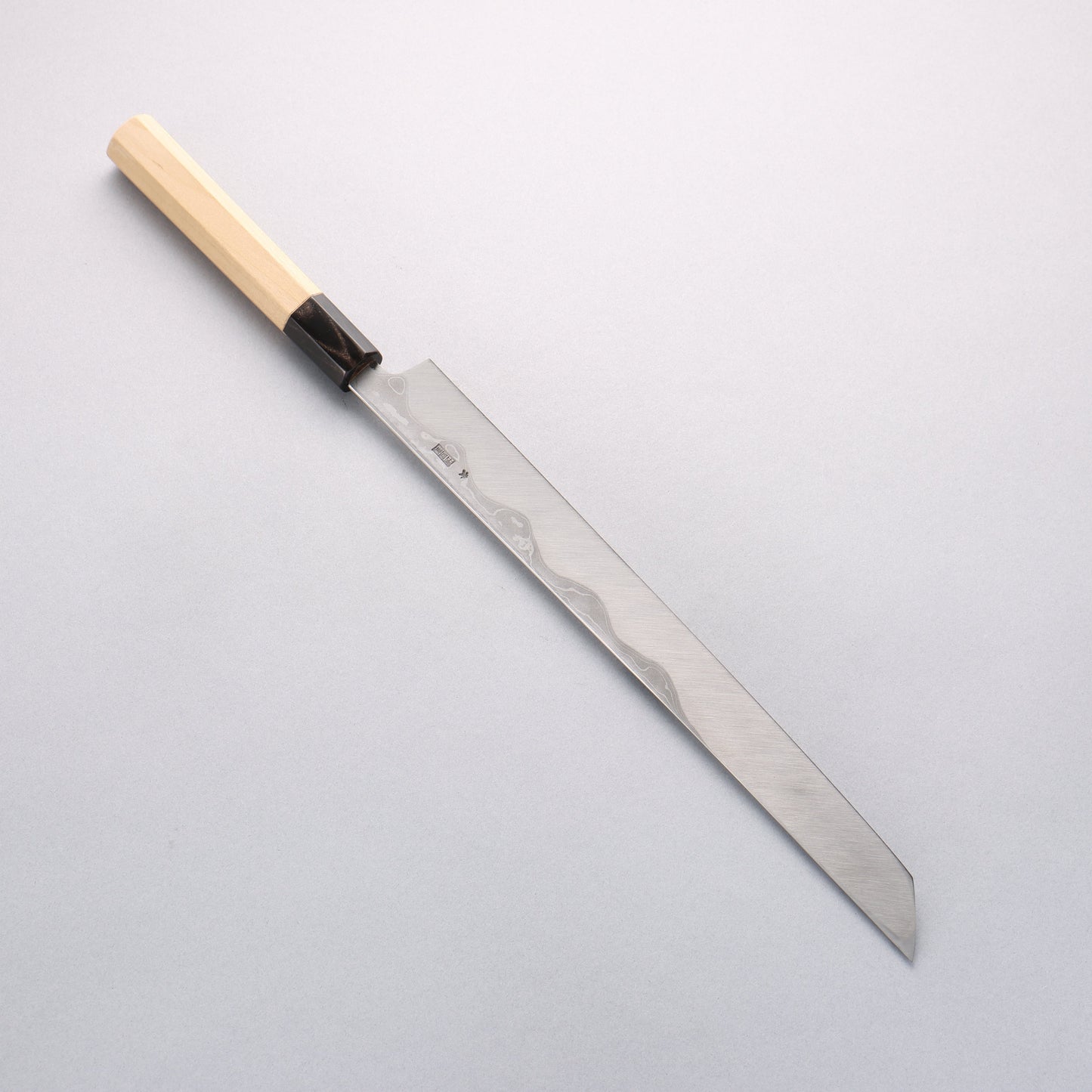 菊月 青一鋼 ダマスカス 先丸蛸引包丁 300mm 朴柄 - 清助刃物