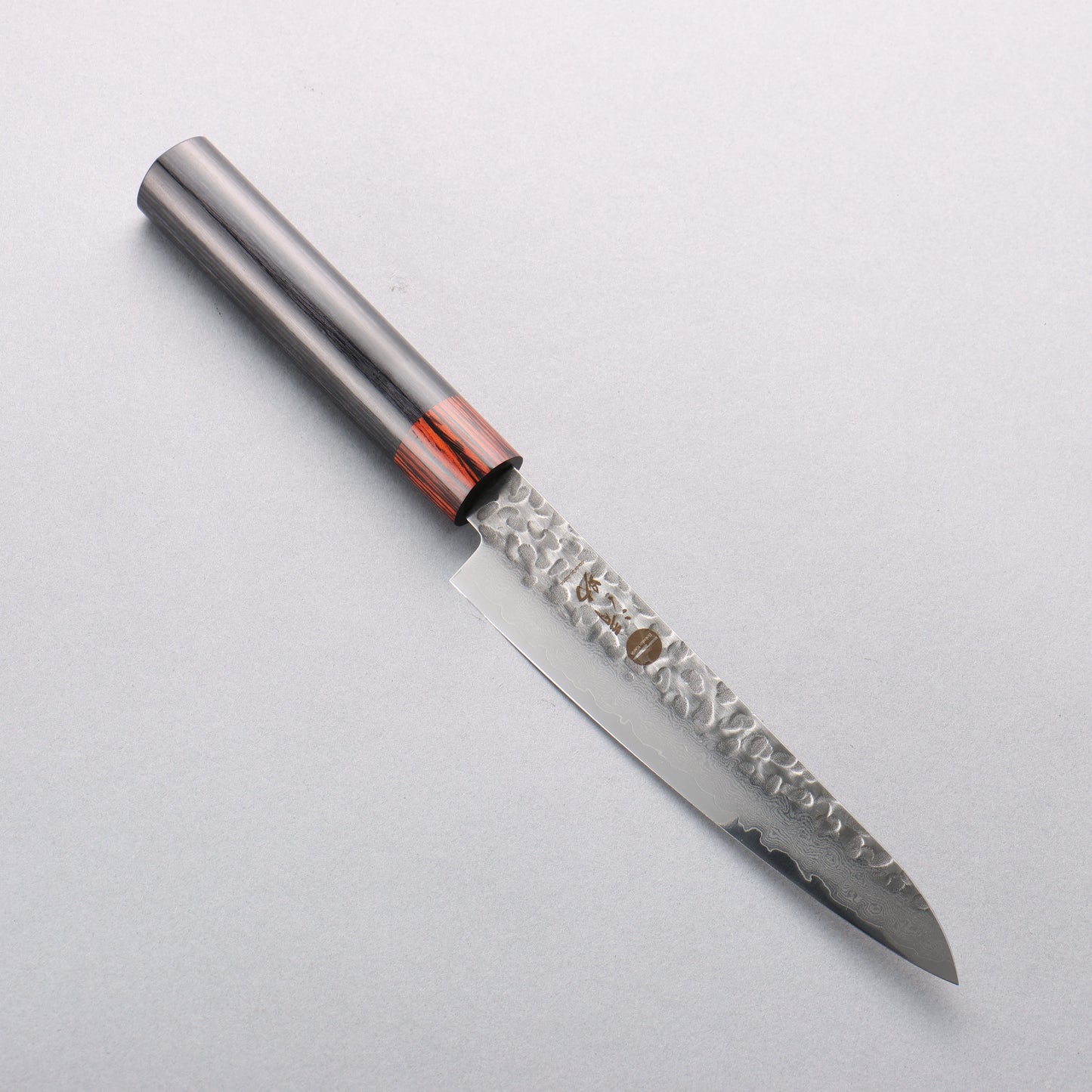 清助 VG10 33層 鎚目 ダマスカス ペティーナイフ 150mm 黒合板柄 - 清助刃物