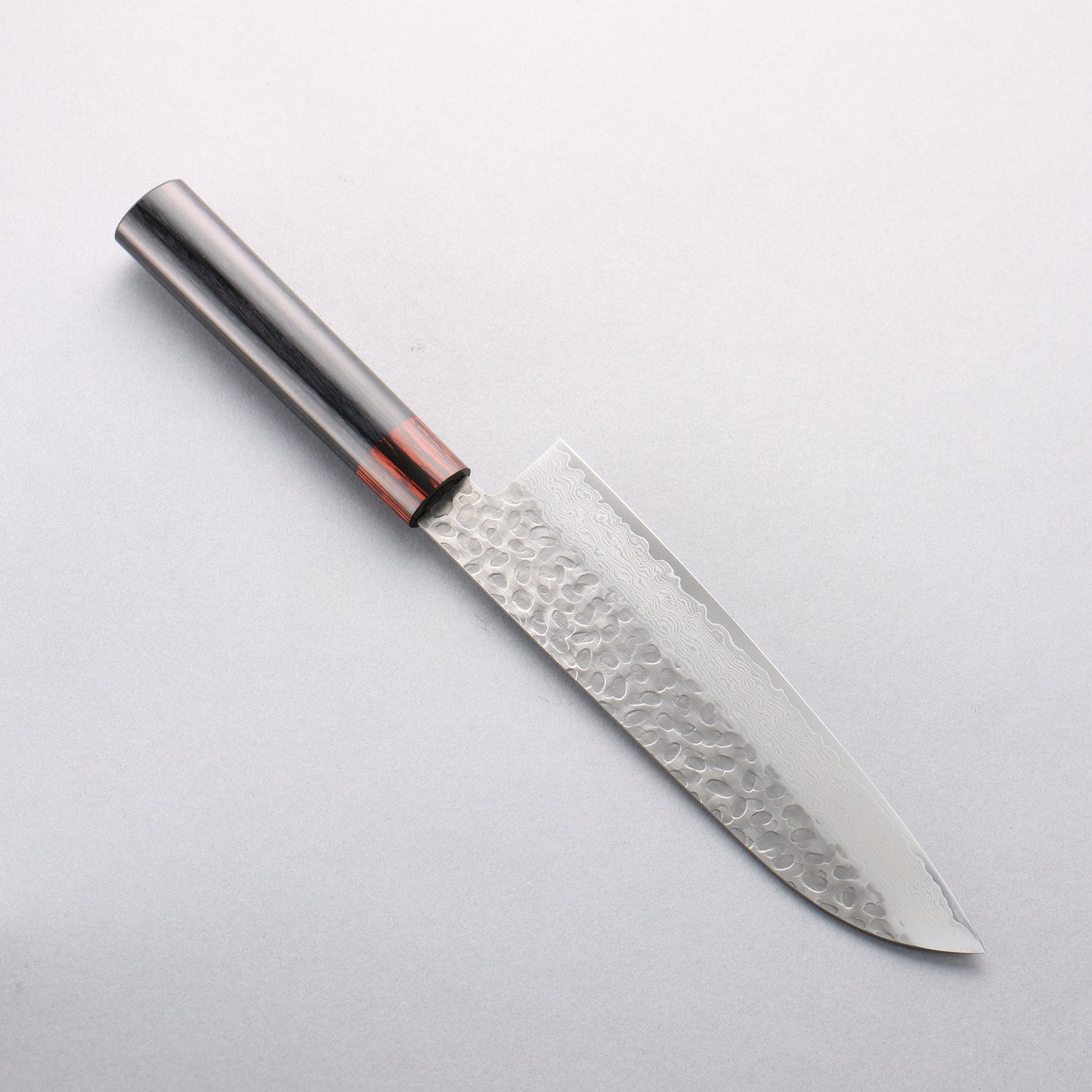 清助 VG10 33層 鎚目 ダマスカス 三徳包丁 180mm 黒合板柄 - 清助刃物