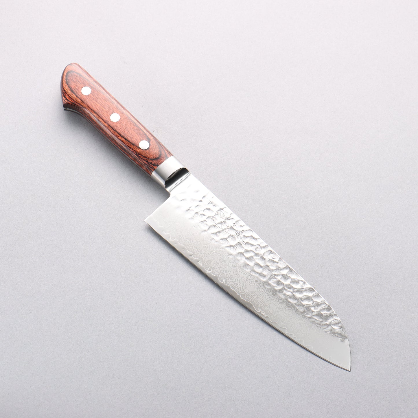清助 VG10 33層 ダマスカス 三徳包丁 170mm 茶合板柄 鞘付き - 清助刃物