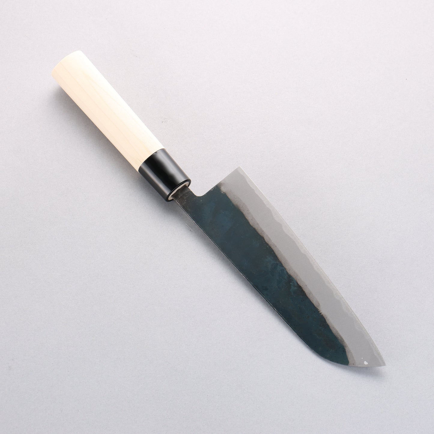兼常 青ニ鋼 黒打 三徳包丁 165mm 朴柄 - 清助刃物