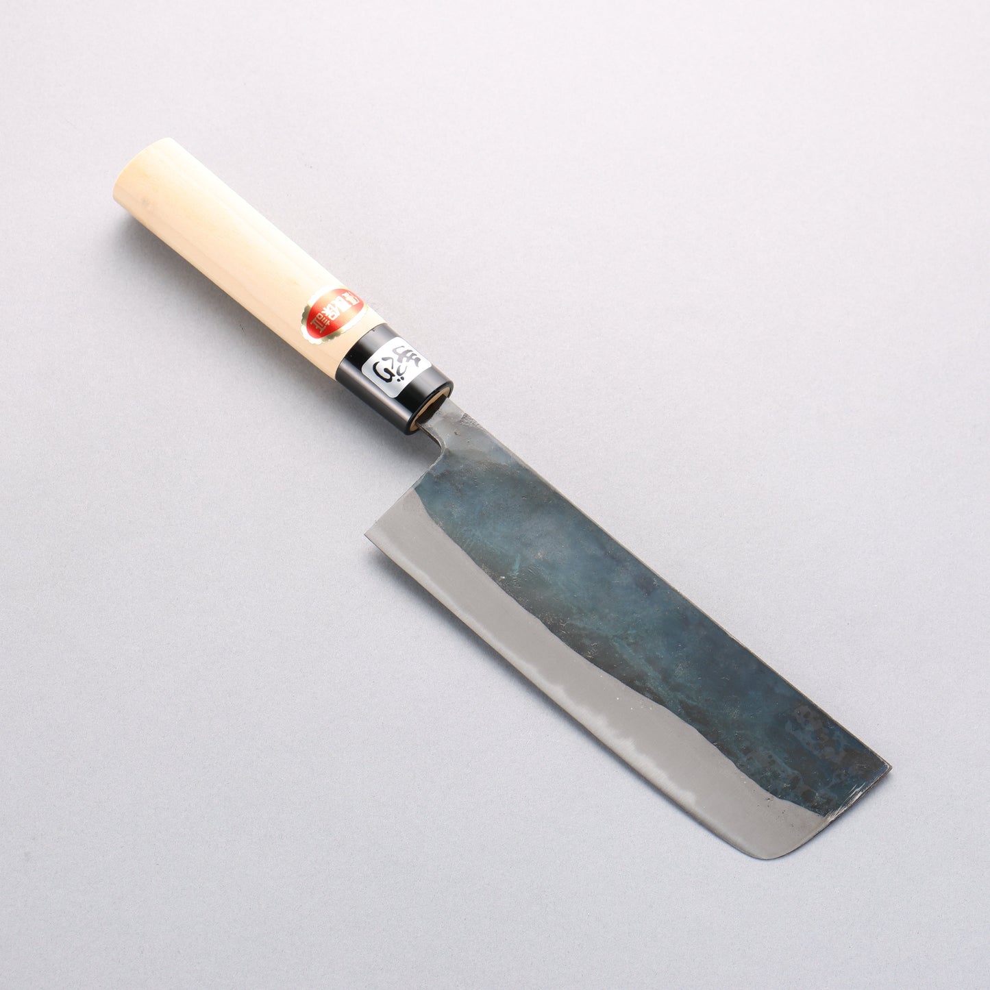 兼常 白ニ鋼 黒打 菜切包丁 165mm 朴柄 - 清助刃物