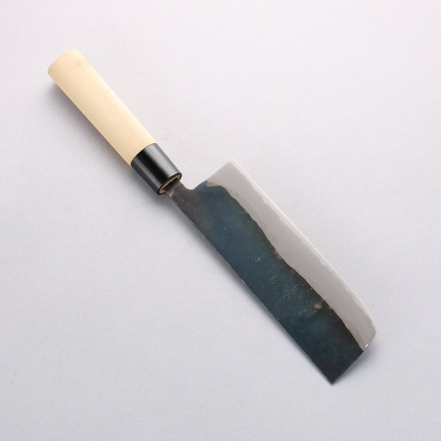 兼常 白ニ鋼 黒打 菜切包丁 165mm 朴柄 - 清助刃物