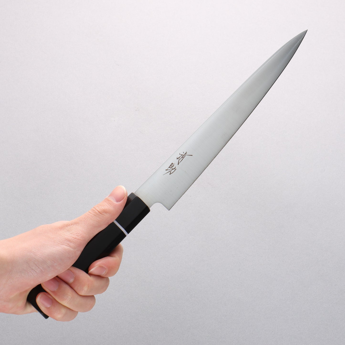 清助 モリブデン鋼(MOL) スライサーナイフ 210mm 黒合板柄 - 清助刃物