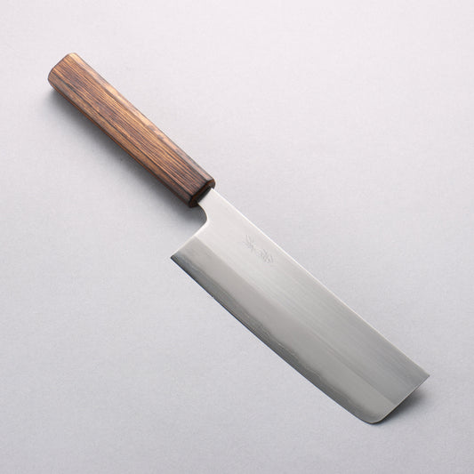 翁流 白一鋼 菜切包丁 165mm 樫焼柄 - 清助刃物