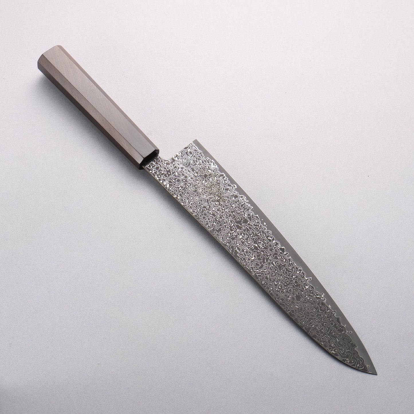 清助 SG2 黒ダマスカス 磨き仕上げ 牛刀包丁 240mm 黒檀柄 - 清助刃物