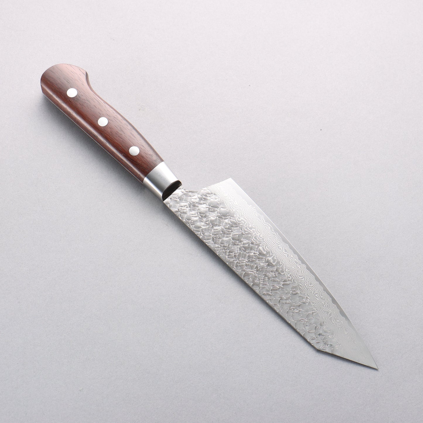 堺 孝行 SG2 鎚目 ダマスカス 磨き仕上げ 剣型三徳包丁 160mm 紫檀柄 - 清助刃物