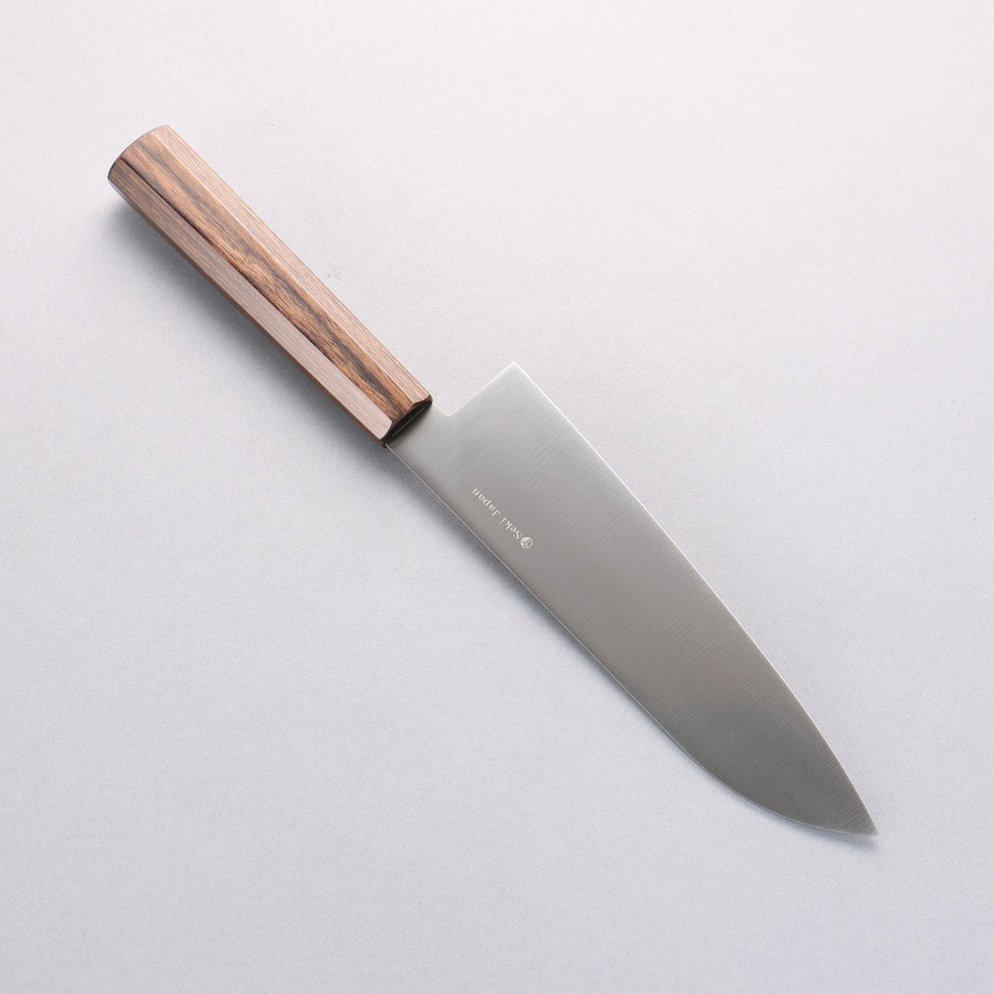 兼常 一途 V金10号 三徳包丁 180mm 茶合板柄 - 清助刃物