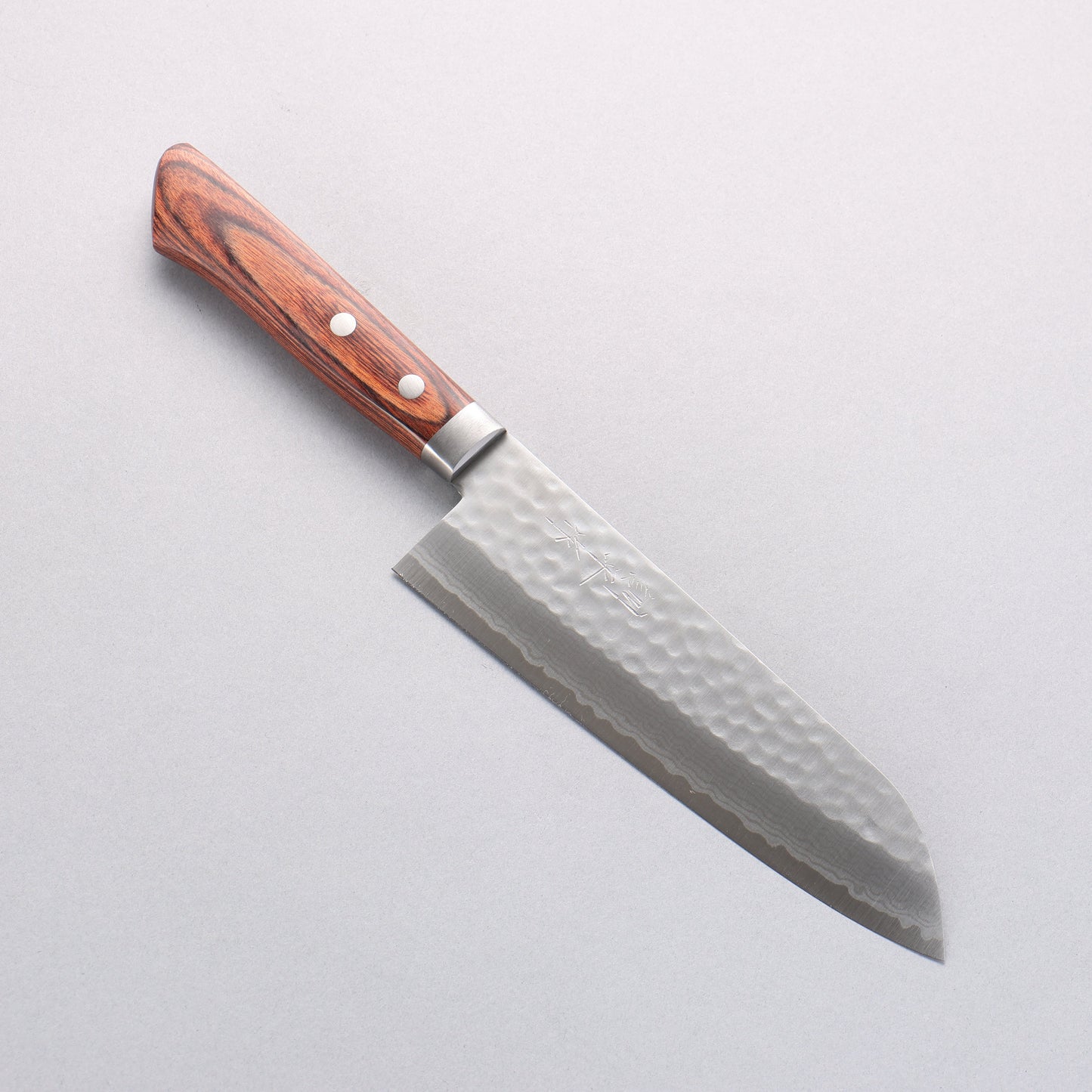 訓平 刻流(こくりゅう) V金10号 鎚目 ダマスカス 三徳包丁 170mm マホガニー柄 - 清助刃物