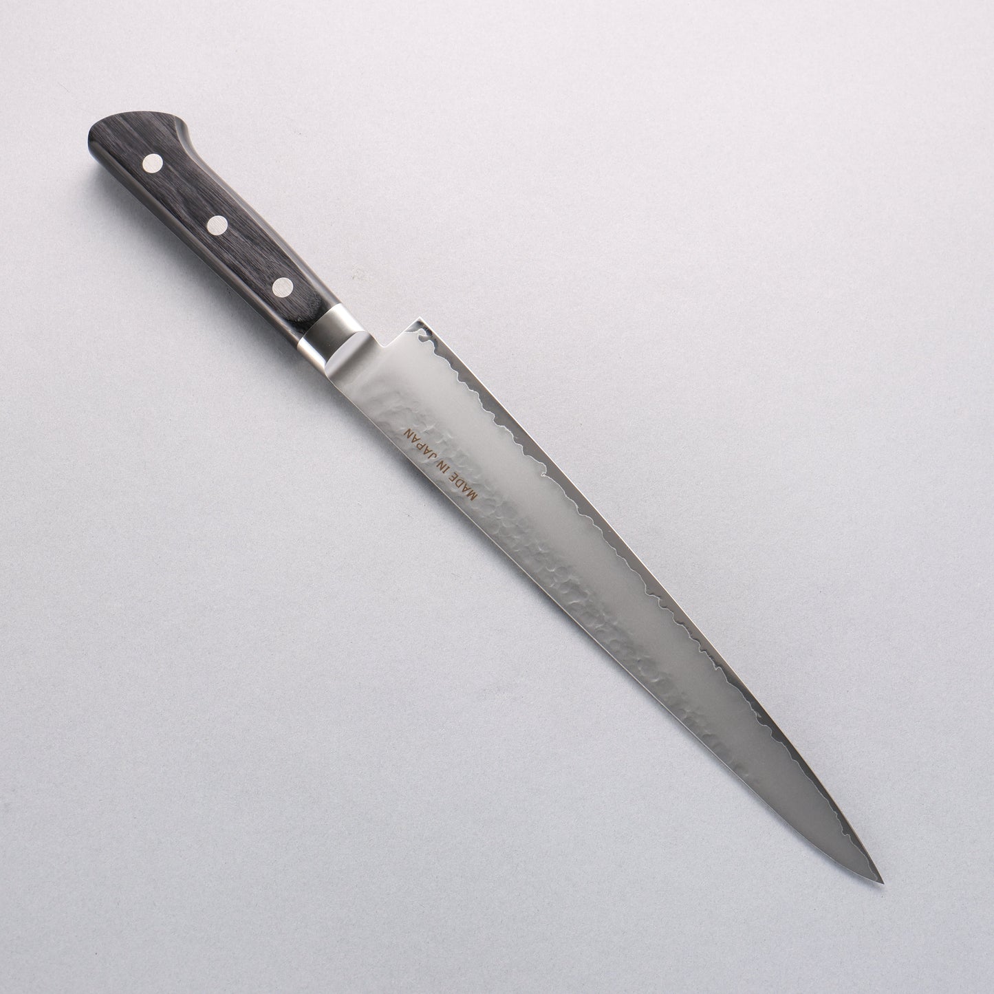 清助 V金5号 鎚目 霞研 筋引包丁 240mm 黒合板柄 - 清助刃物