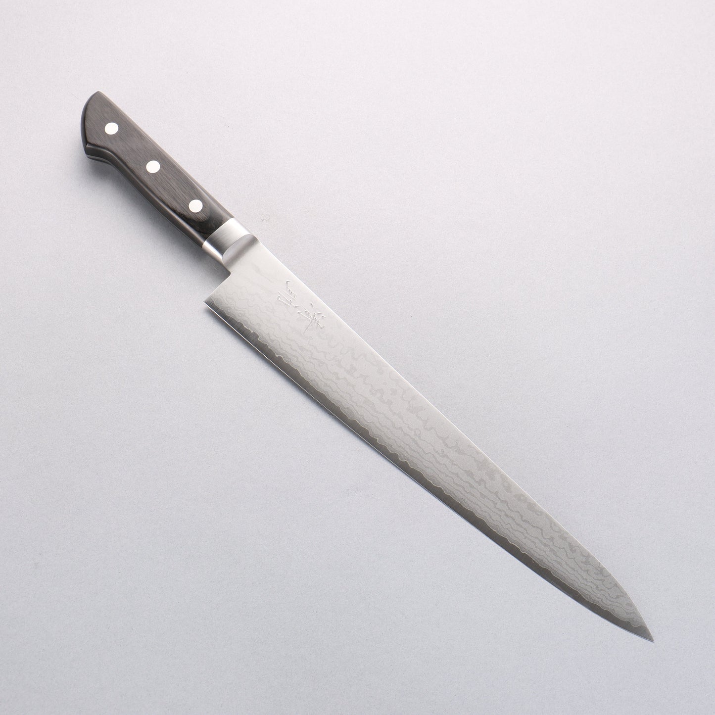清助 V金10号 ダマスカス 筋引包丁 270mm 黒合板柄 - 清助刃物