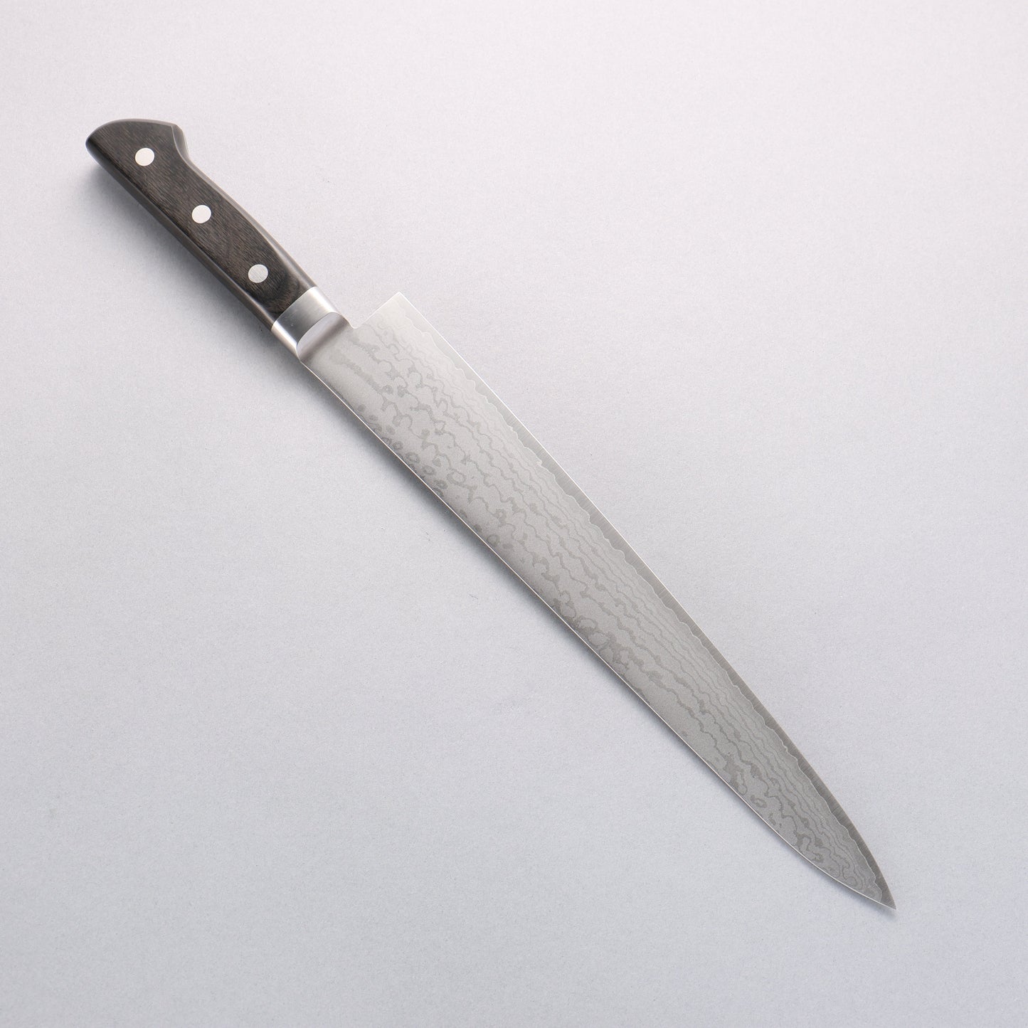 清助 V金10号 ダマスカス 筋引包丁 270mm 黒合板柄 - 清助刃物