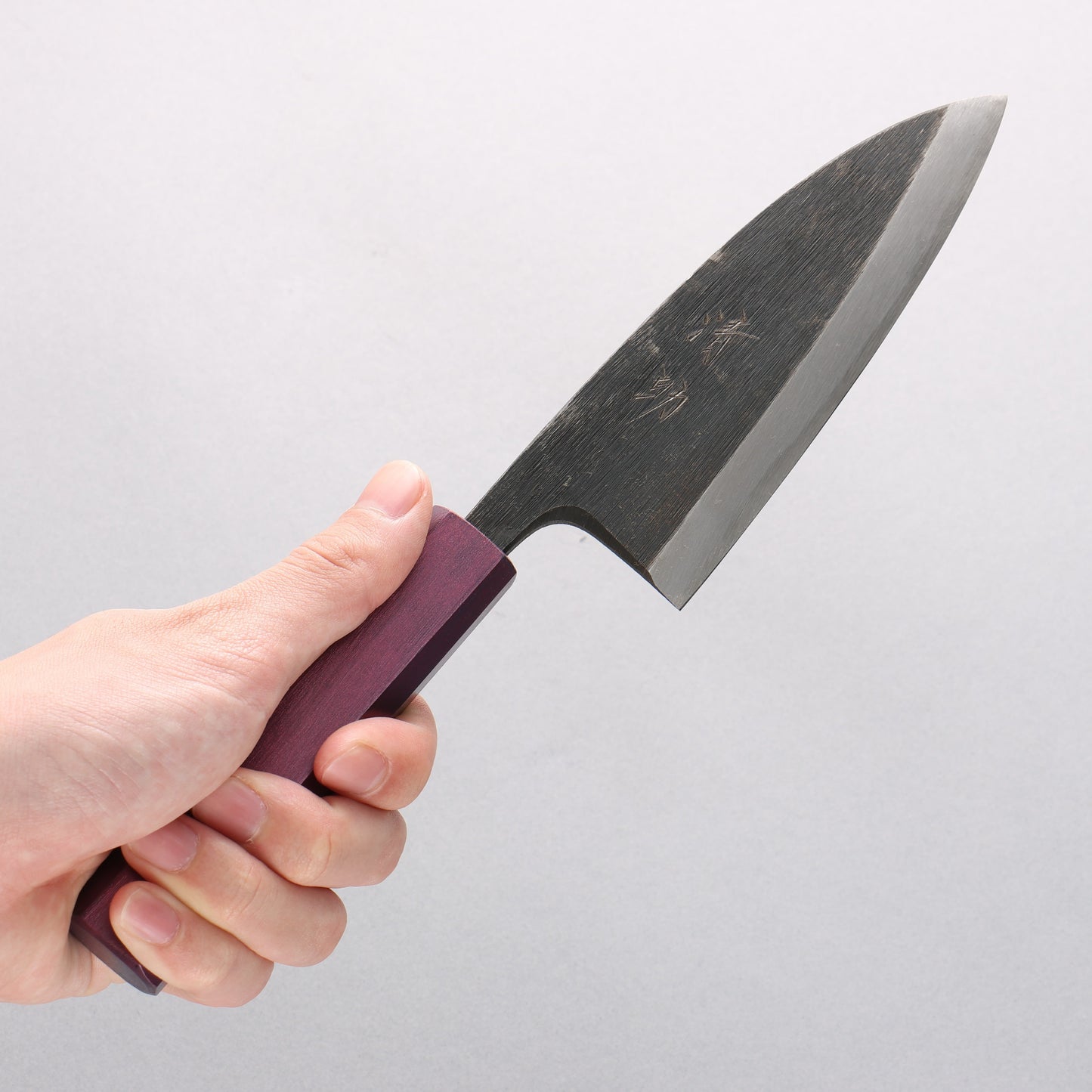 清助 白ニ鋼 黒打 出刃包丁 135mm - 清助刃物