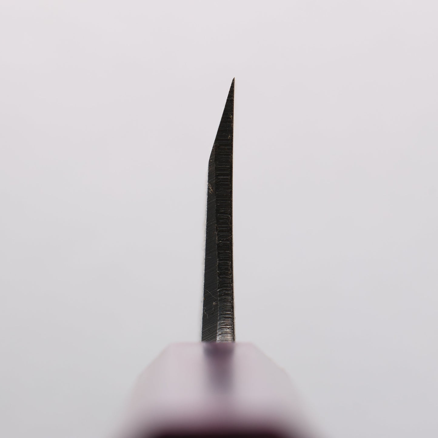 清助 白ニ鋼 黒打 出刃包丁 135mm 漆塗パープル柄 - 清助刃物