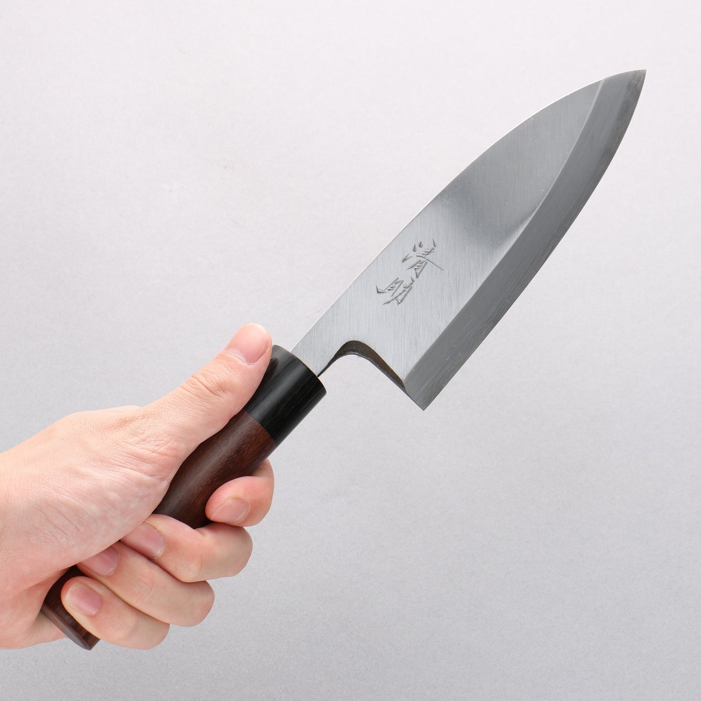 清助 白鋼 霞研 出刃包丁 150mm 紫檀柄 - 清助刃物