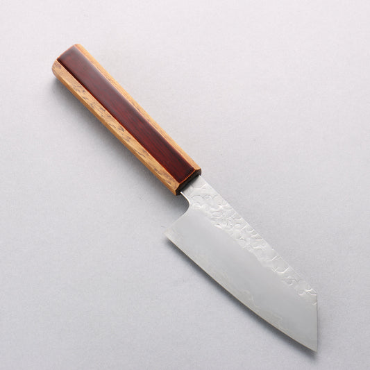 刃道 潮騒 SG2 鎚目 小文化包丁 135mm 漆 木地呂塗り柄 - 清助刃物