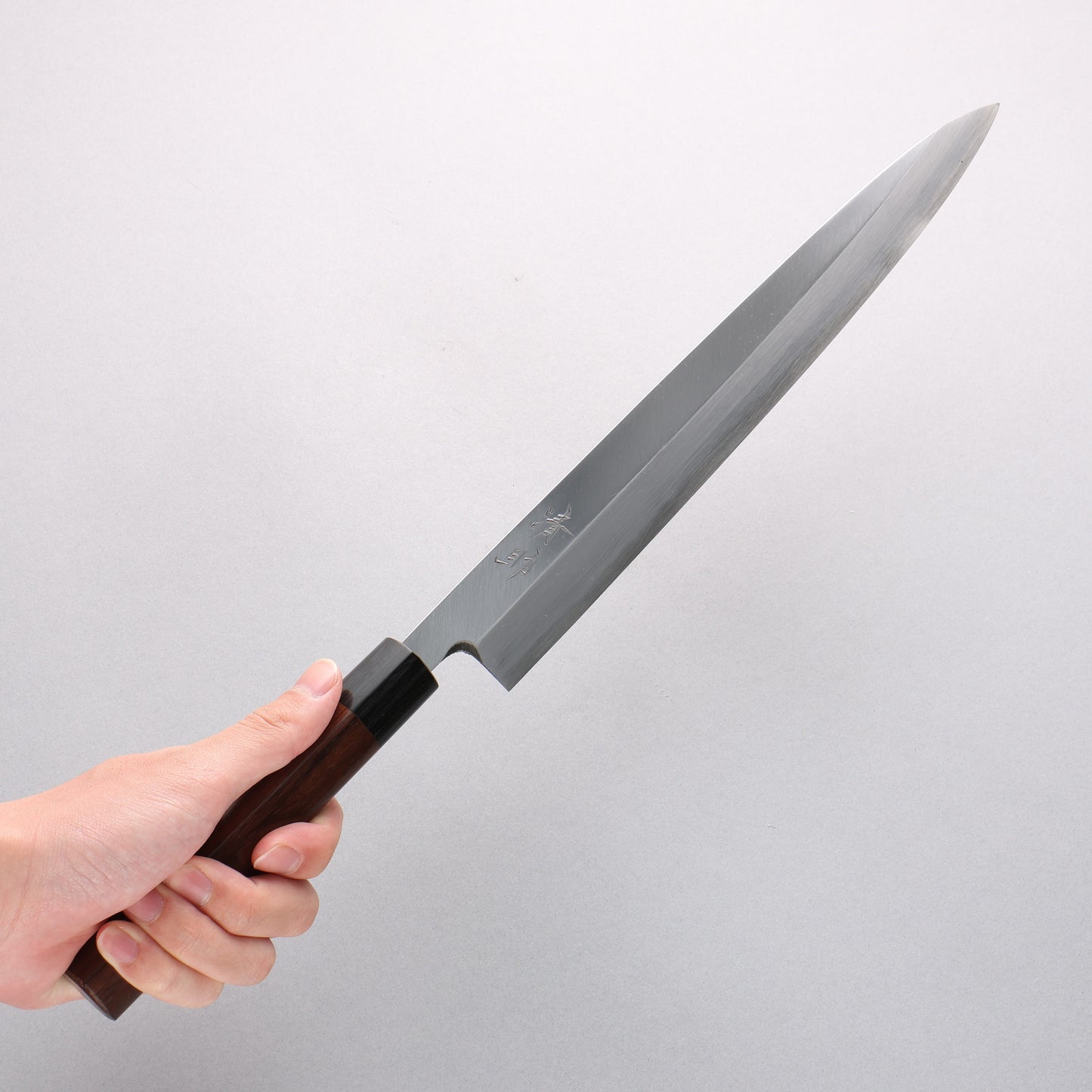 清助 白鋼 霞研 柳刃包丁 300mm 紫檀柄 - 清助刃物