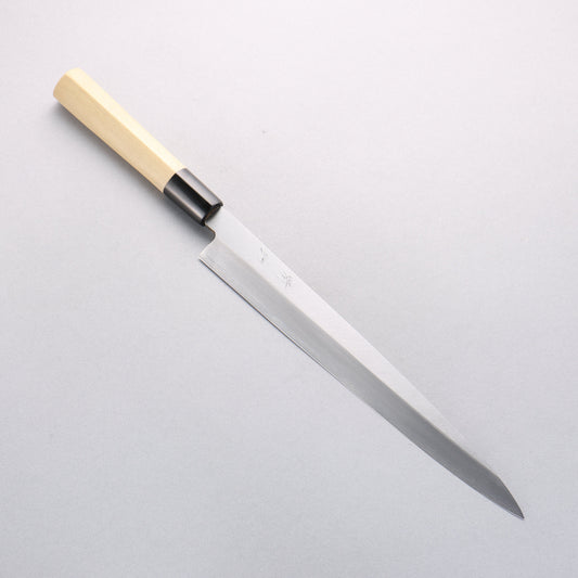 清助 白ニ鋼 霞研 柳刃包丁 朴柄 - 清助刃物