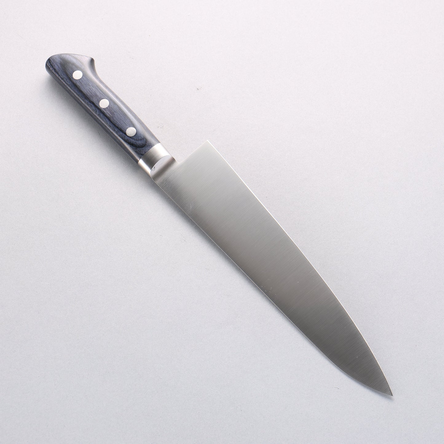 清助 青天 モリブデン鋼(MOL) 牛刀包丁 210mm 合板 (紺色)柄 鞘付き - 清助刃物