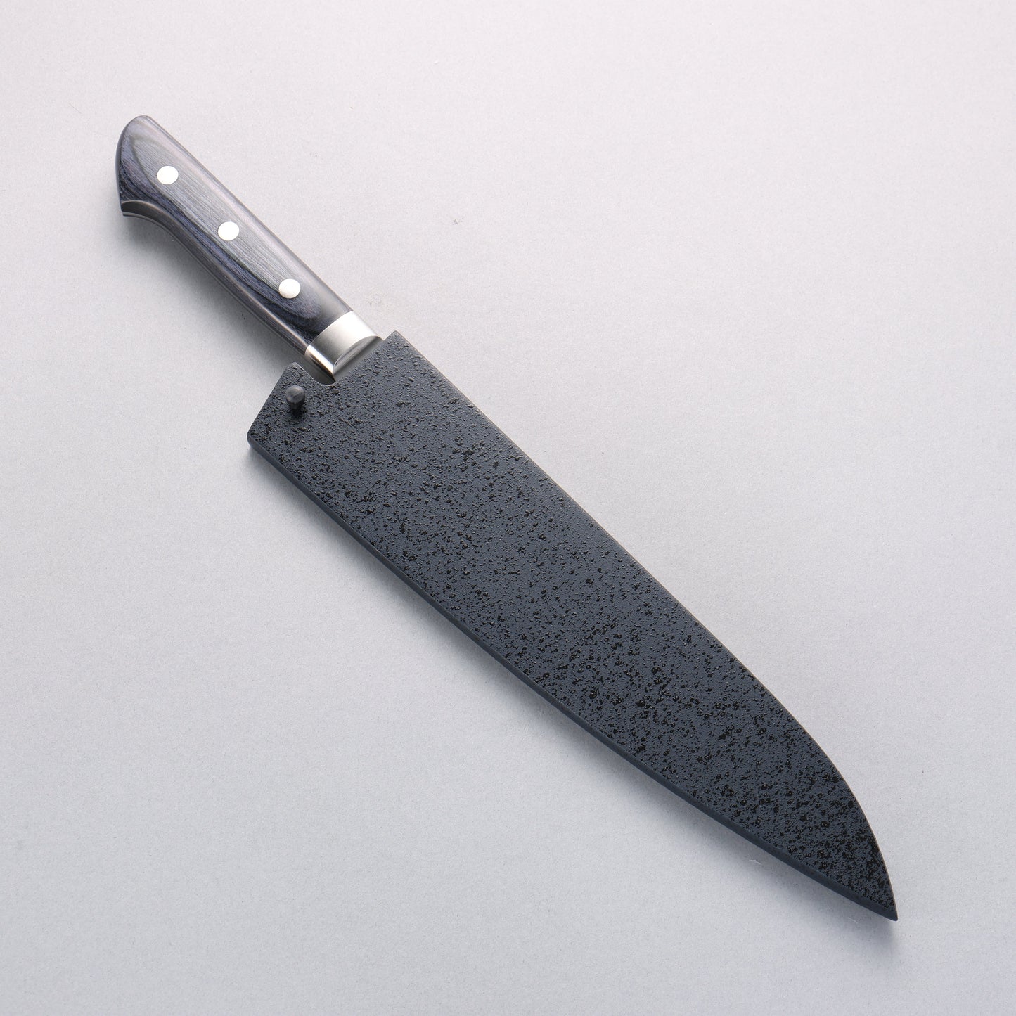 清助 青天 モリブデン鋼(MOL) 牛刀包丁 210mm 合板 (紺色)柄 鞘付き - 清助刃物