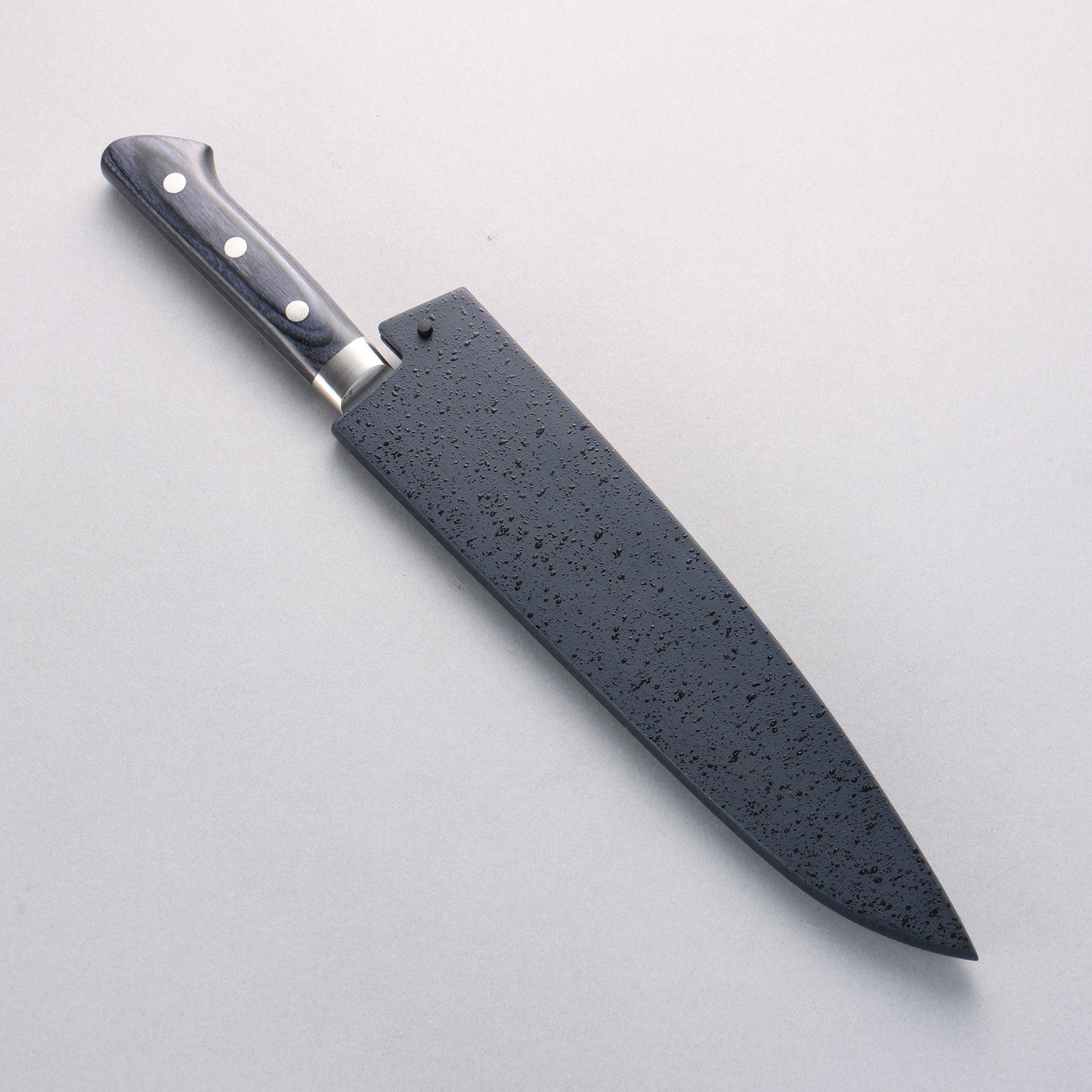 清助 青天 モリブデン鋼(MOL) 牛刀包丁 210mm 合板 (紺色)柄 鞘付き - 清助刃物