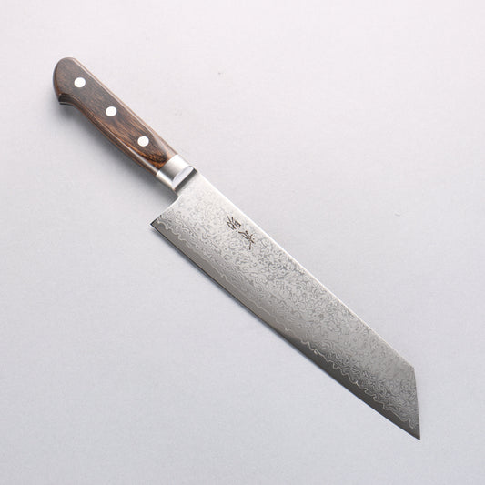 清助 VG10 33層 鏡面仕上げ ダマスカス 切付牛刀包丁 210mm 茶合板柄 - 清助刃物