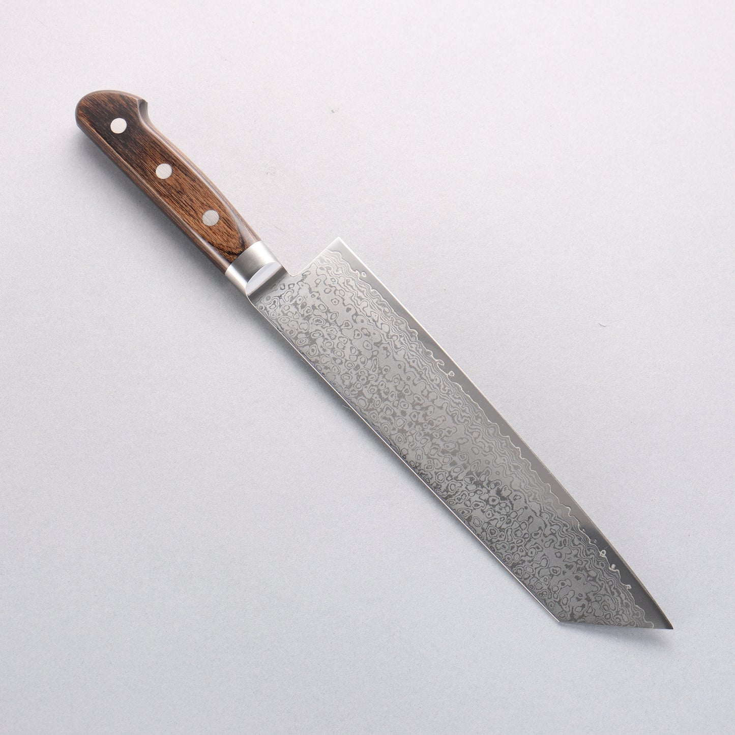 清助 VG10 33層 鏡面仕上げ ダマスカス 切付牛刀包丁 210mm 茶合板柄 - 清助刃物