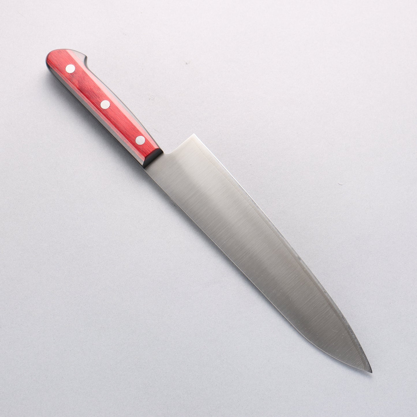 清助 SLD鋼 磨き仕上げ 牛刀包丁 210mm 赤合板柄 - 清助刃物