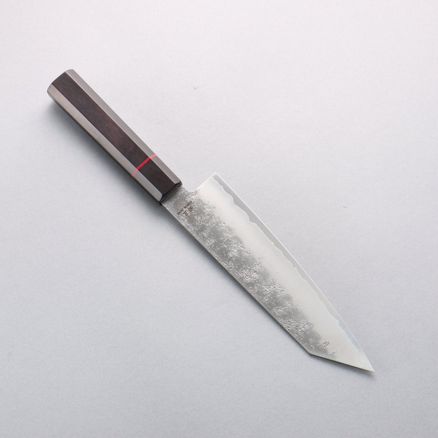 樋口 銀三鋼 梨地 切付三徳包丁 180mm 黒合板柄 - 清助刃物