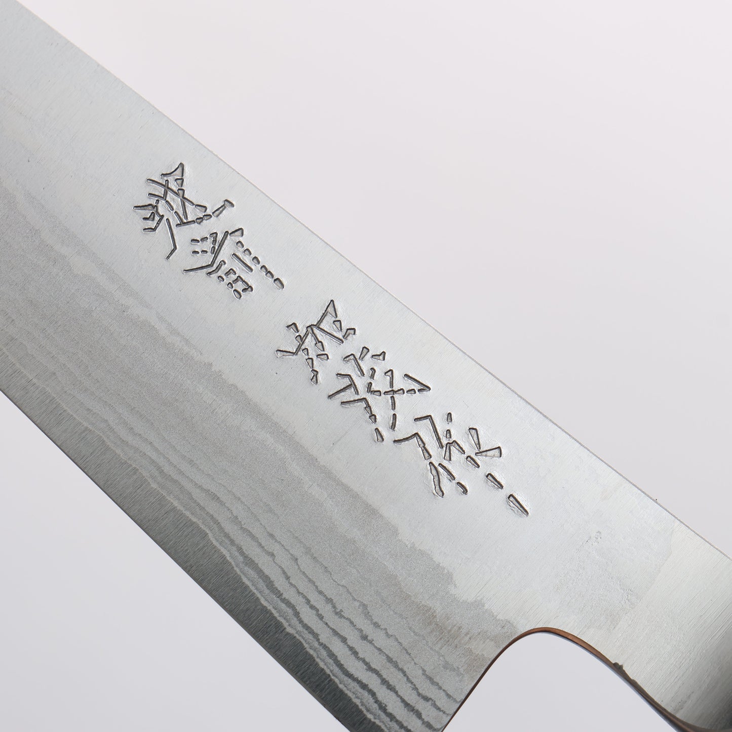 加茂刃物 V金10号 ダマスカス ペティーナイフ 120mm 茶合板柄 - 清助刃物