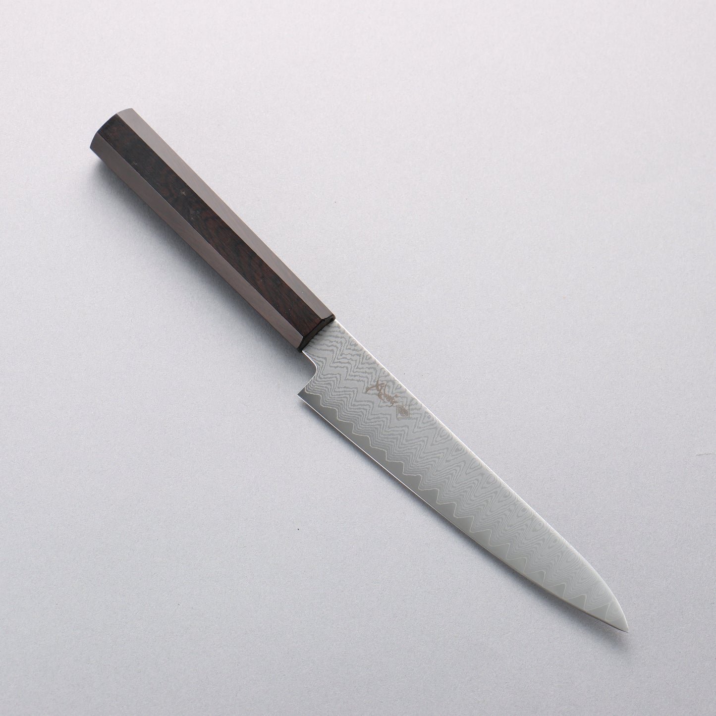 寛丈 V金10号 ダマスカス ペティーナイフ 150mm 黒檀柄 - 清助刃物