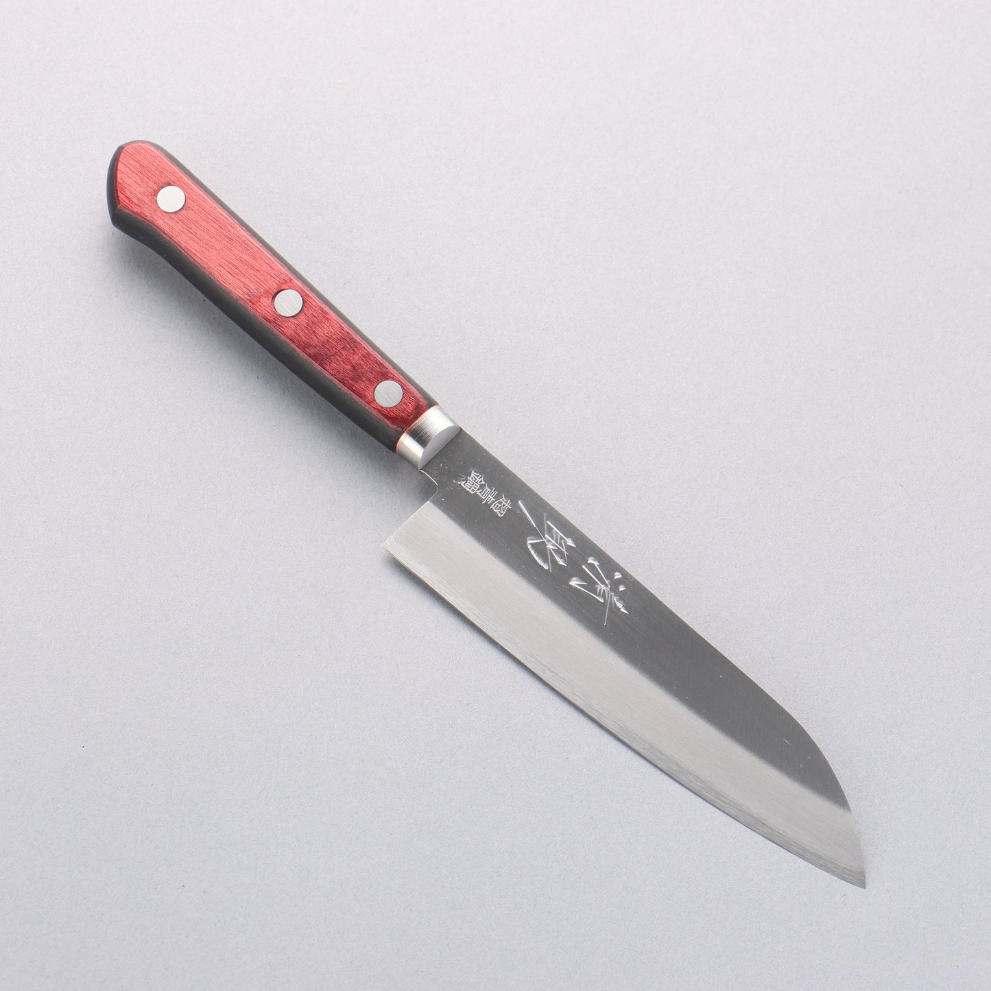 清助 青スーパー鋼 磨き仕上げ 小三徳包丁 140mm 赤黒合板柄 - 清助刃物