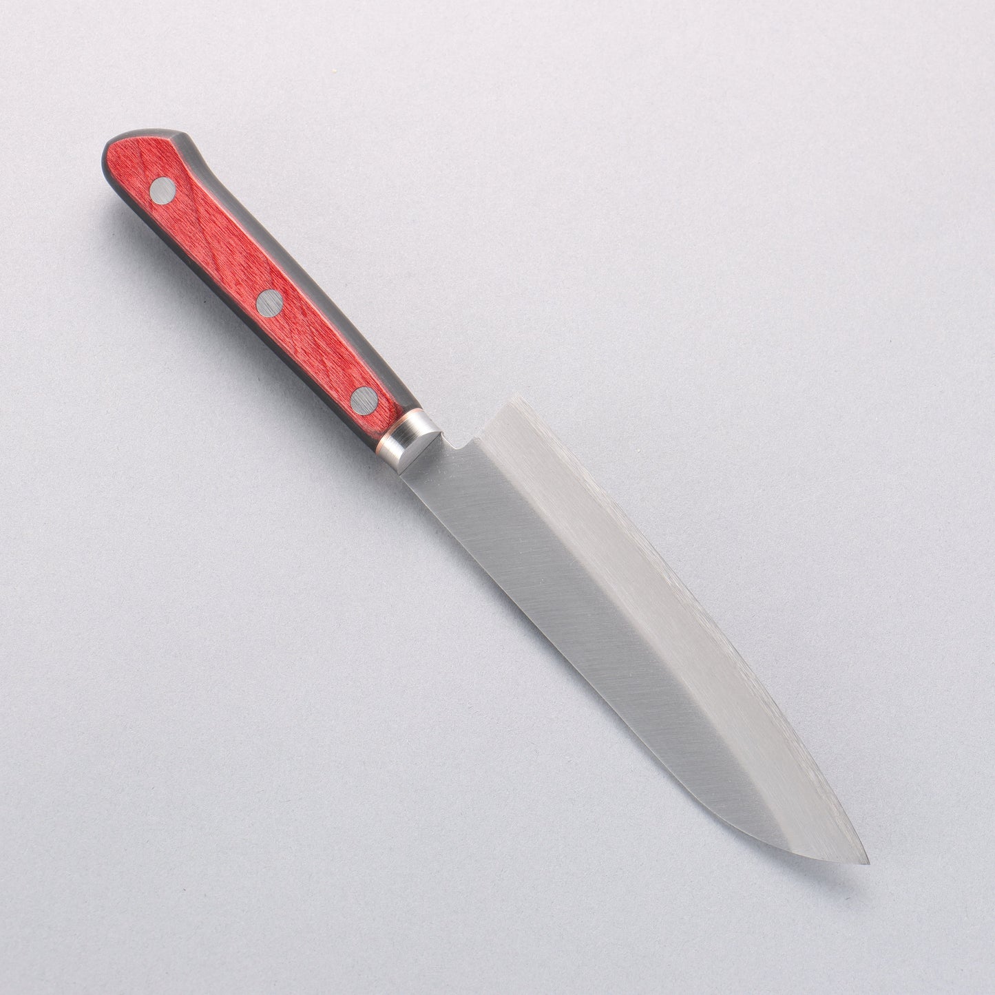 清助 青スーパー鋼 磨き仕上げ 小三徳包丁 140mm 赤黒合板柄 - 清助刃物