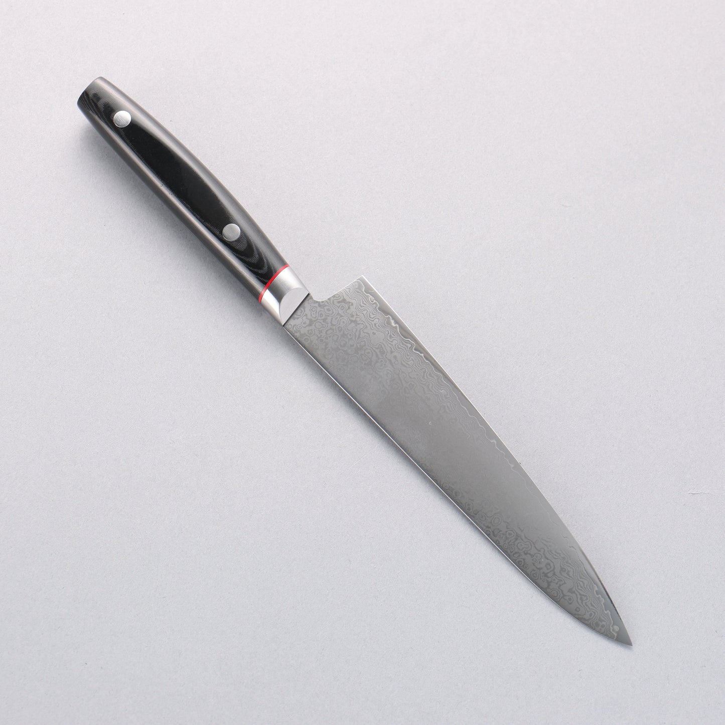 清助 彩雲 V金10号 ダマスカス ペティーナイフ 150mm 黒マイカルタ柄 - 清助刃物