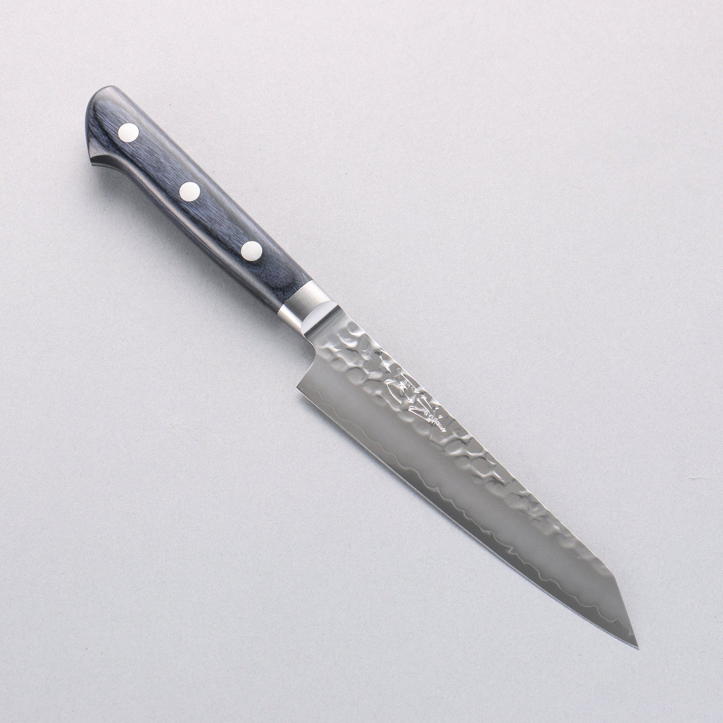 清助 青槌 AUS10 鎚目 切付ペティナイフ 145mm 合板 (紺色)柄 - 清助刃物