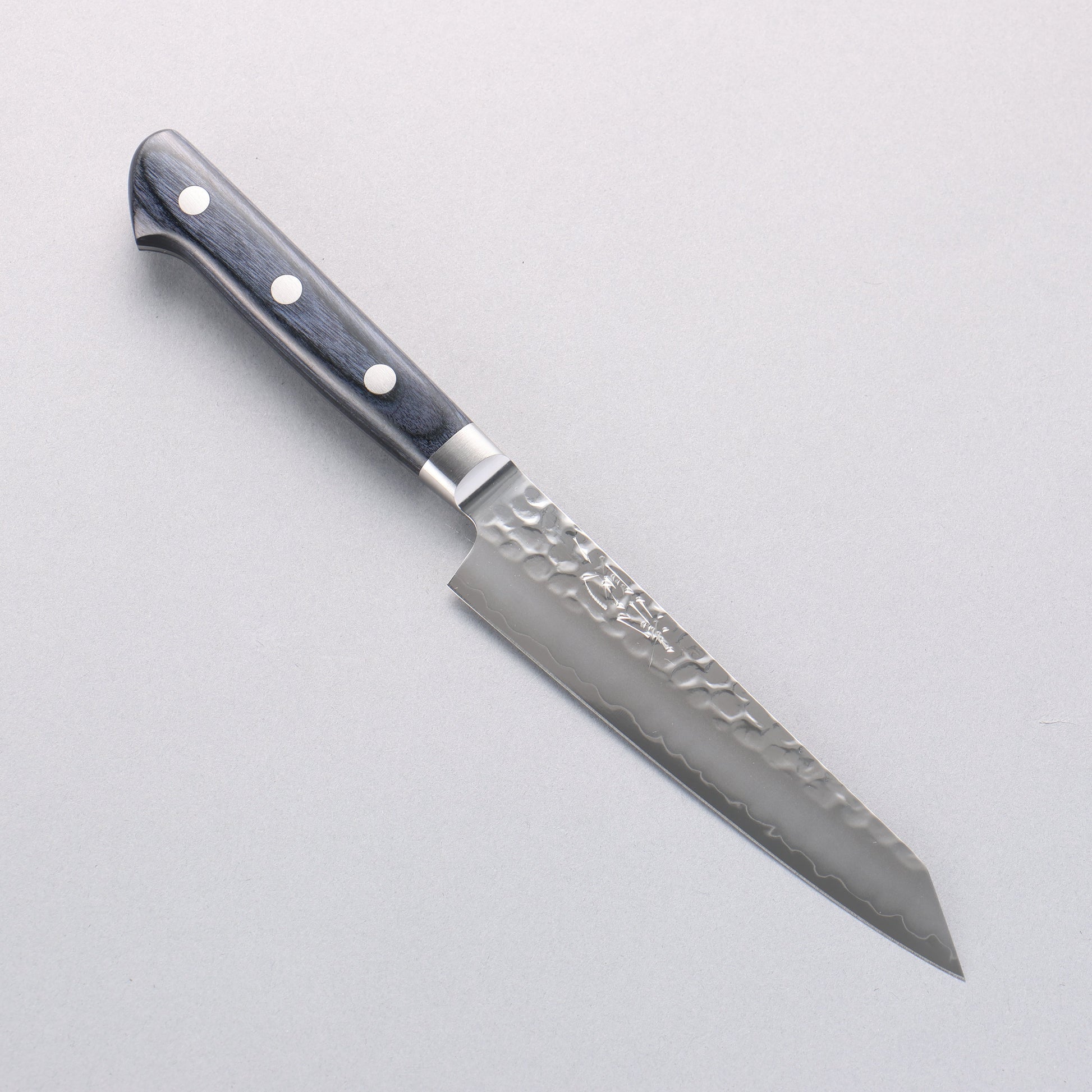 清助 青槌 AUS10 鎚目 切付ペティナイフ 145mm 合板 (紺色)柄 - 清助刃物