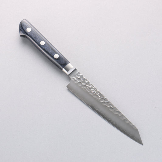 清助 青槌 AUS10 鎚目 切付ペティナイフ 145mm 合板 (紺色)柄 - 清助刃物